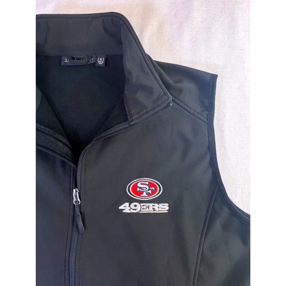 Dunbrooke San Francisco 49ers Mens XL Black Softshell Fleece Lined Vest NFL